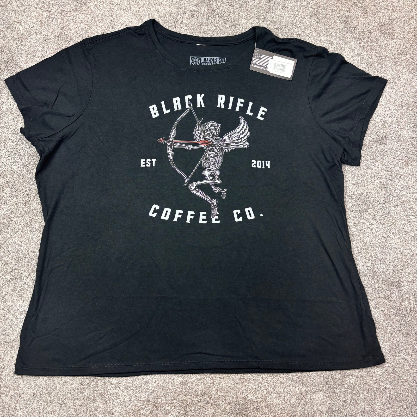 Nwt! Black Rifle Coffee Company Skeleton Cupid T-Shirt Size Xxx-Large